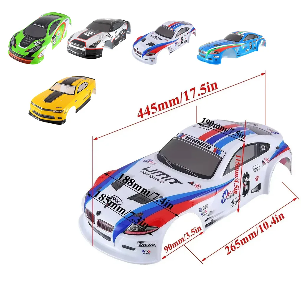 195/190 مللي متر قاعدة العجلات غطاء PVC ل 1/10 RC سيارة قذيفة رسمت الجسم سباق نموذج الانجراف بجولة يوكومو HPI ZD Z4 GTR جزء #2