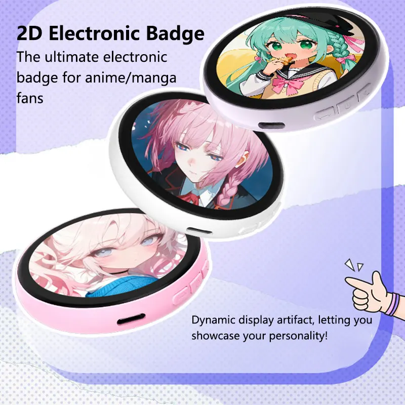 

New Electronic Bar Bluetooth Dynamic Anime Animation Star Peripheral Intelligent Touchable Screen Diy Medal Pendant