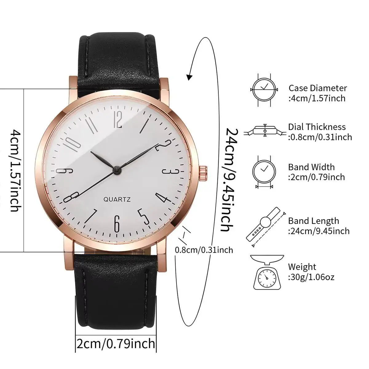 أزياء العربية الهاتفي الرجال ساعة كوارتز بسيطة حزام من الجلد الأعمال ساعات المعصم للرجال ساعة Reloj Hombre (بدون صندوق)