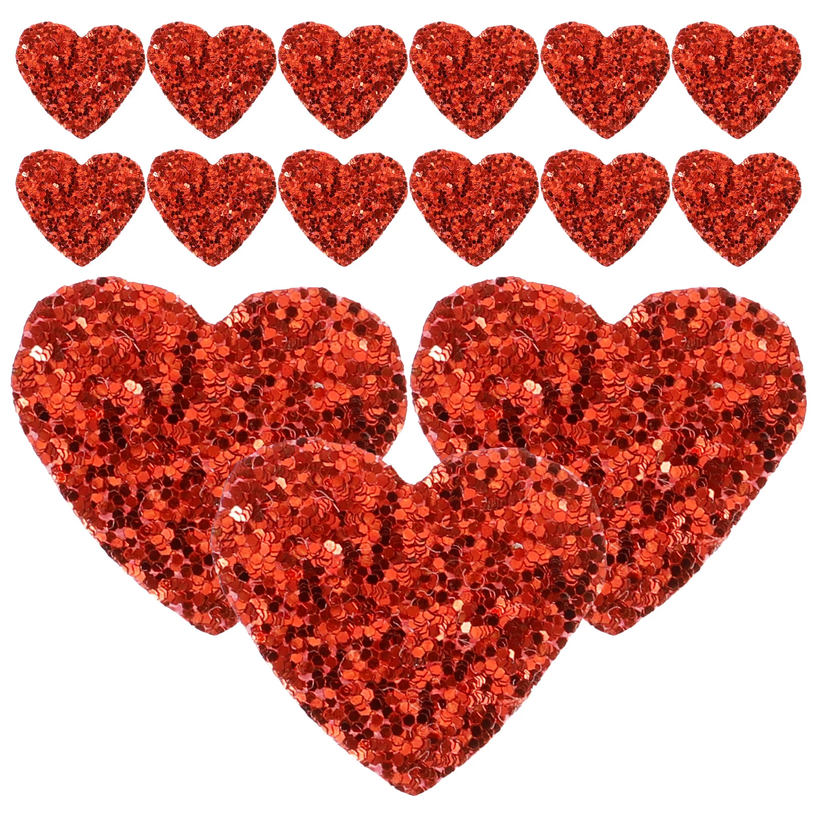 

200 Pcs Sequin Small Heart Sequined Patches for Decoration Rhinestones Applique Jewelry Felt Decorative