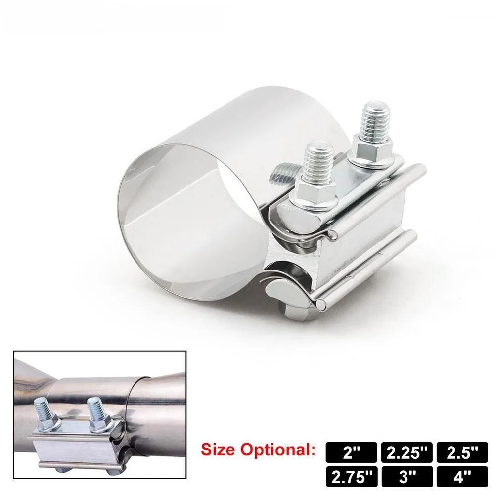 Stainless Steel for exhaust Clamp Featuring L Block Inner Seal for Reduced Gas and Noise Leakage on 2 2.25 2.5 3 4 Inch Pipes