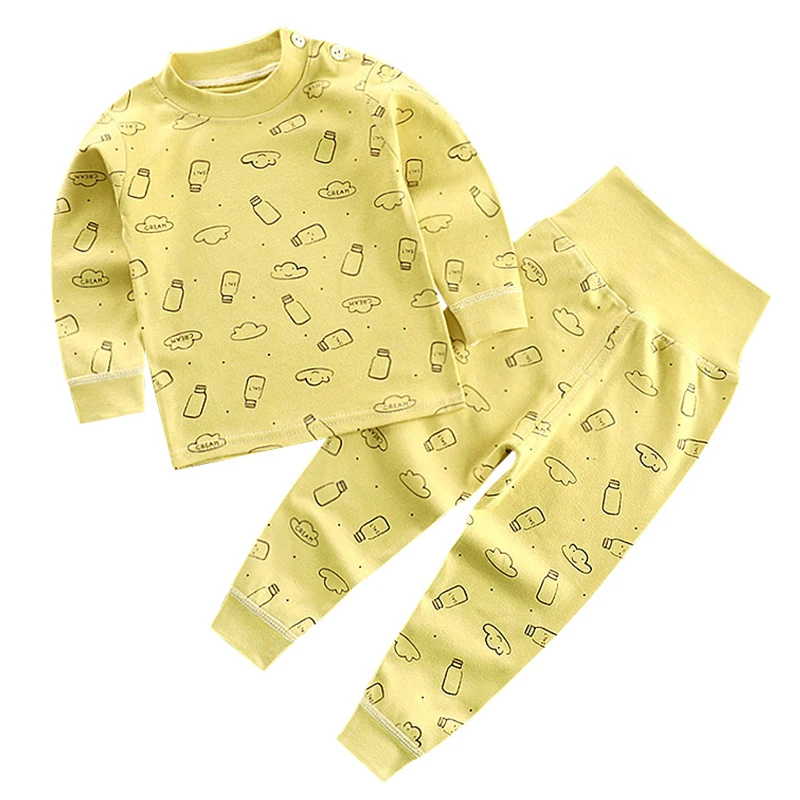 Toddler 2 Piece Sets Spring Autumn Baby Girl Boy Clothes Casual Cotton Cartoon Cute Tops+Pants Boutique Kids Clothing BC2292