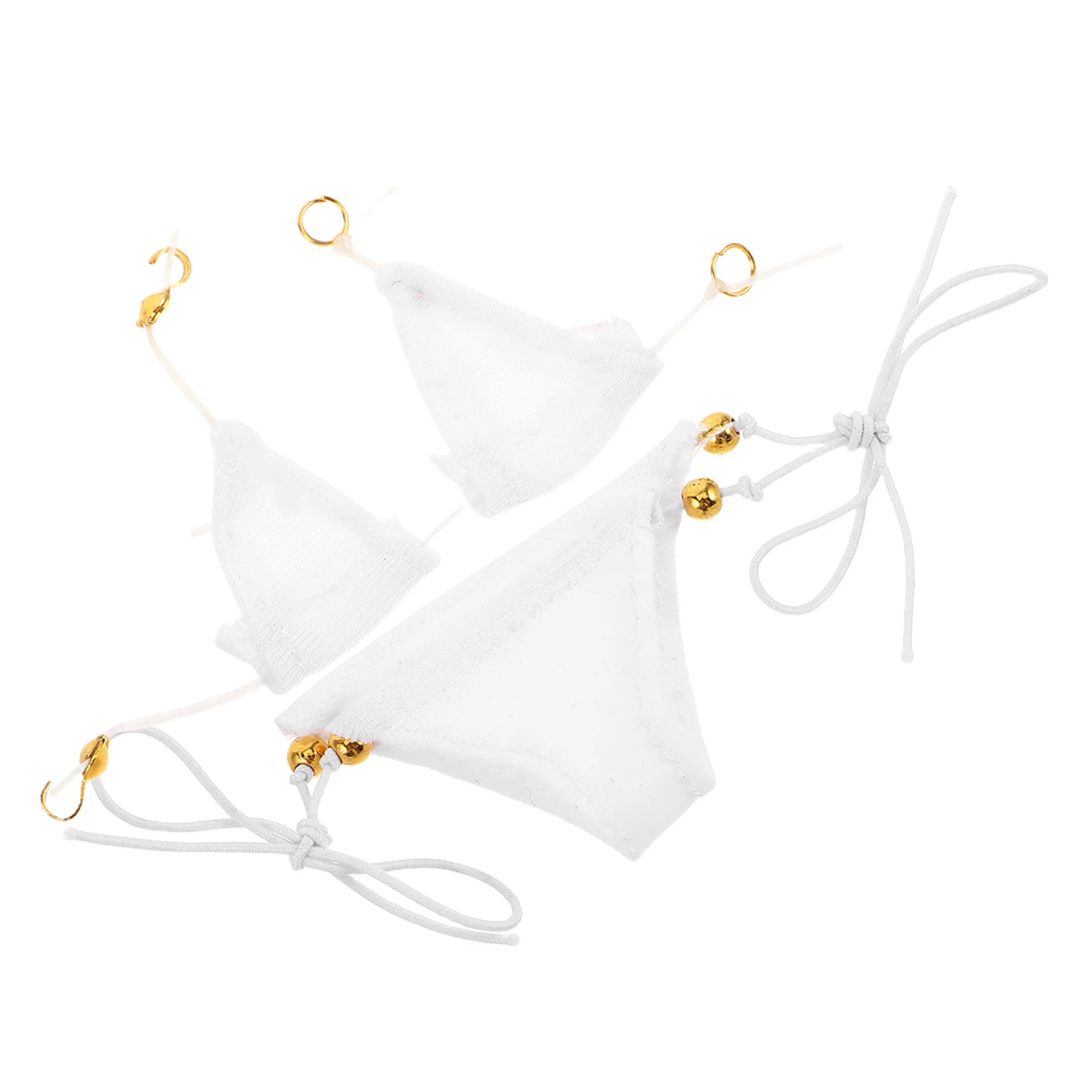 1 zestaw 1 Komplet Strój Kąpielowy: Ozdobny Strój Kąpielowy Letnie Bikini dla Dziewczynki na Wakacje na Plaży Zabawa Miniaturowe Rekwizyty Odzieżowe