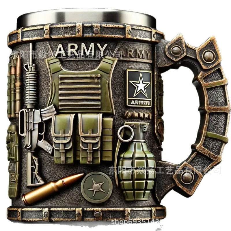 Militärische 3D-Tasse, militärisches Peripherie-Modell, Ornament, 3D-Tasse, Harz, Kaffeetasse, Heim-Harz-Ornament