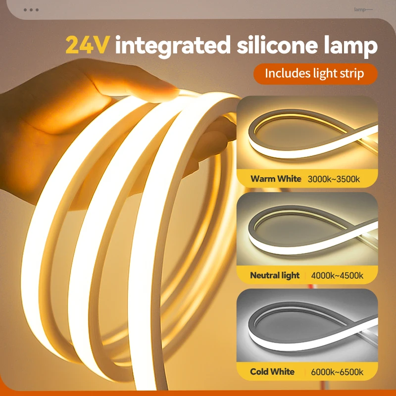 24VLED Silicone Light Strip Sleeve Outdoor Waterproof Linear Light Open Hidden Embedded Flexible Bendable Shaped Light Strip