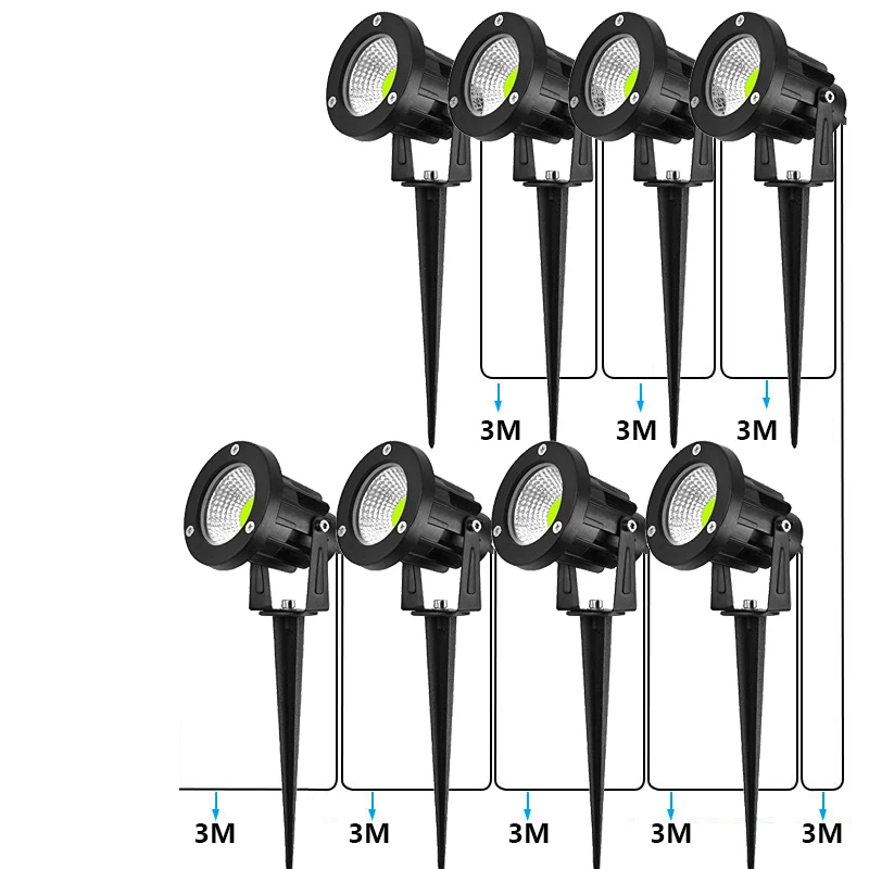 Bezprzewodowy 8-In-1 6-In-1 ogrodowy lampy ogrodowe dekoracyjny 10W Ip65 wodoodporny ogrodowe światło spotowe Ac220 110V Dc12V lampa uziemiająca