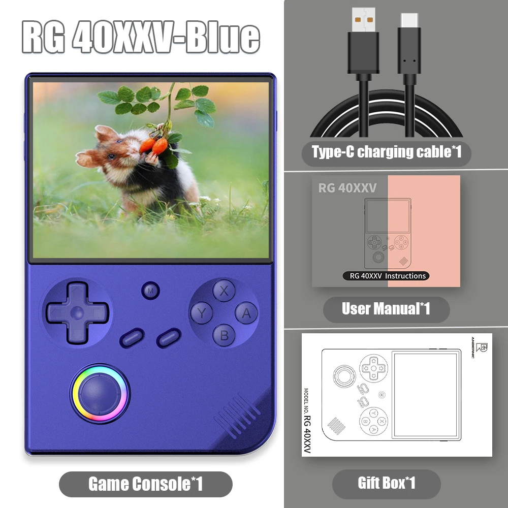 ANBERNIC RG 40XXV 64-bits Linux Retro draagbare gameconsole 4,0 '' IPS-scherm ondersteunt 5G WiFi Bluetooth HD-out RG40XXV met APP