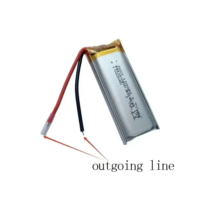 3.7V Rechargeable Polymer Lithium Battery 102050 1000mAh Suitable for FPV GPS Logger LED Beauty Instrument Replacement Battery