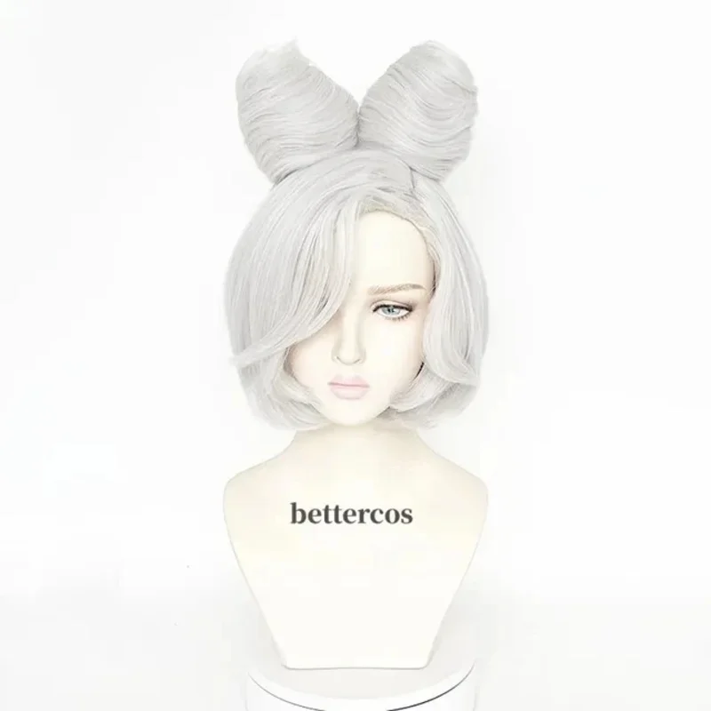 Doce 2025Purah Cosplay Perucas Princesa Zelda Curto Prata Branco Pãezinhos de Alta Qualidade Resistente ao Calor Synthetci Cabelo Anime Peruca +