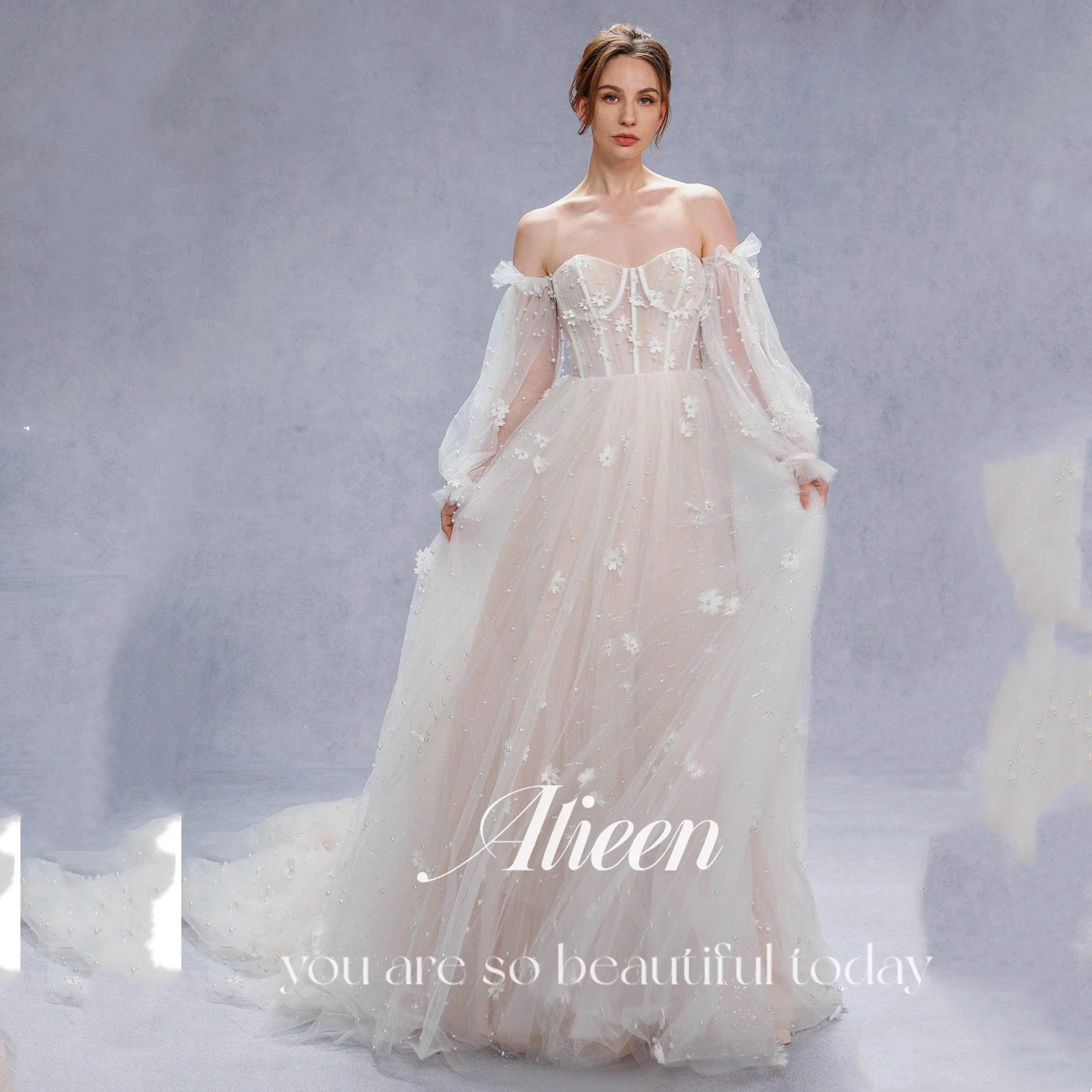 Aileen فساتين الحفلات الأنيقة 2025 فستان الزفاف فستان سهرة نسائي Fساتين Sherese على شكل قلب على شكل حرف a مطرز بالخرز مخصص للحفلات الراقصة