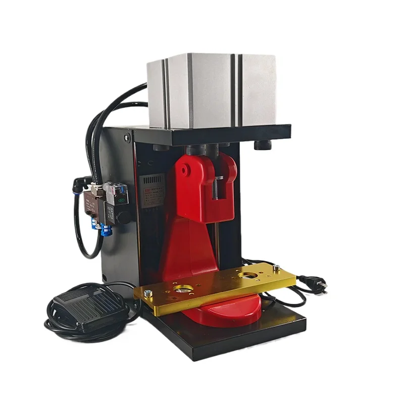 Pneumatic machine Homemade badge machine Automatic badge Metal pedal machine