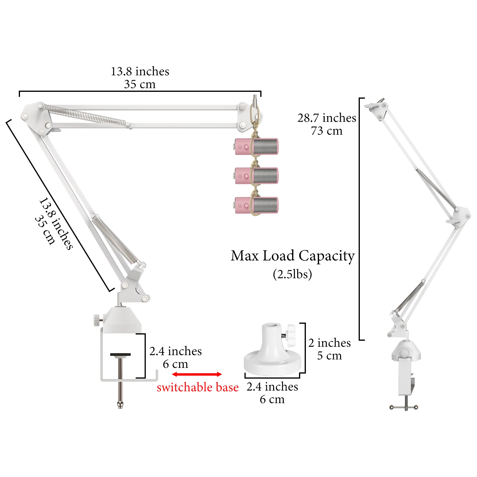 Geekria for Creators Microphone Arm Compatible with Razer Seiren V3 Chroma, V3 Mini, X