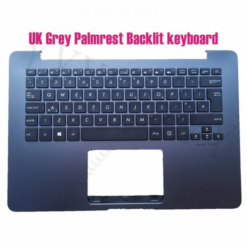 

QUK Grey Palmrest Backlit keyboard for Asus UX430U UX430UA UX430UQ UX430UN