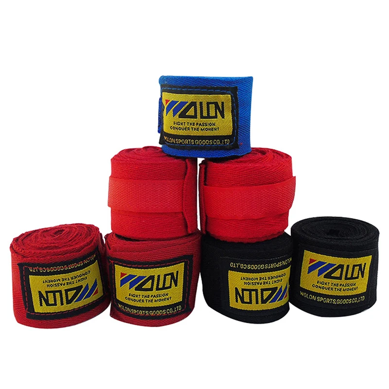 1 Pair Cotton Kick Boxing Wraps Bandage Men Sanda Taekwondo Muay Thai Guantes De Boxeo MMA Wrist Straps Equipment