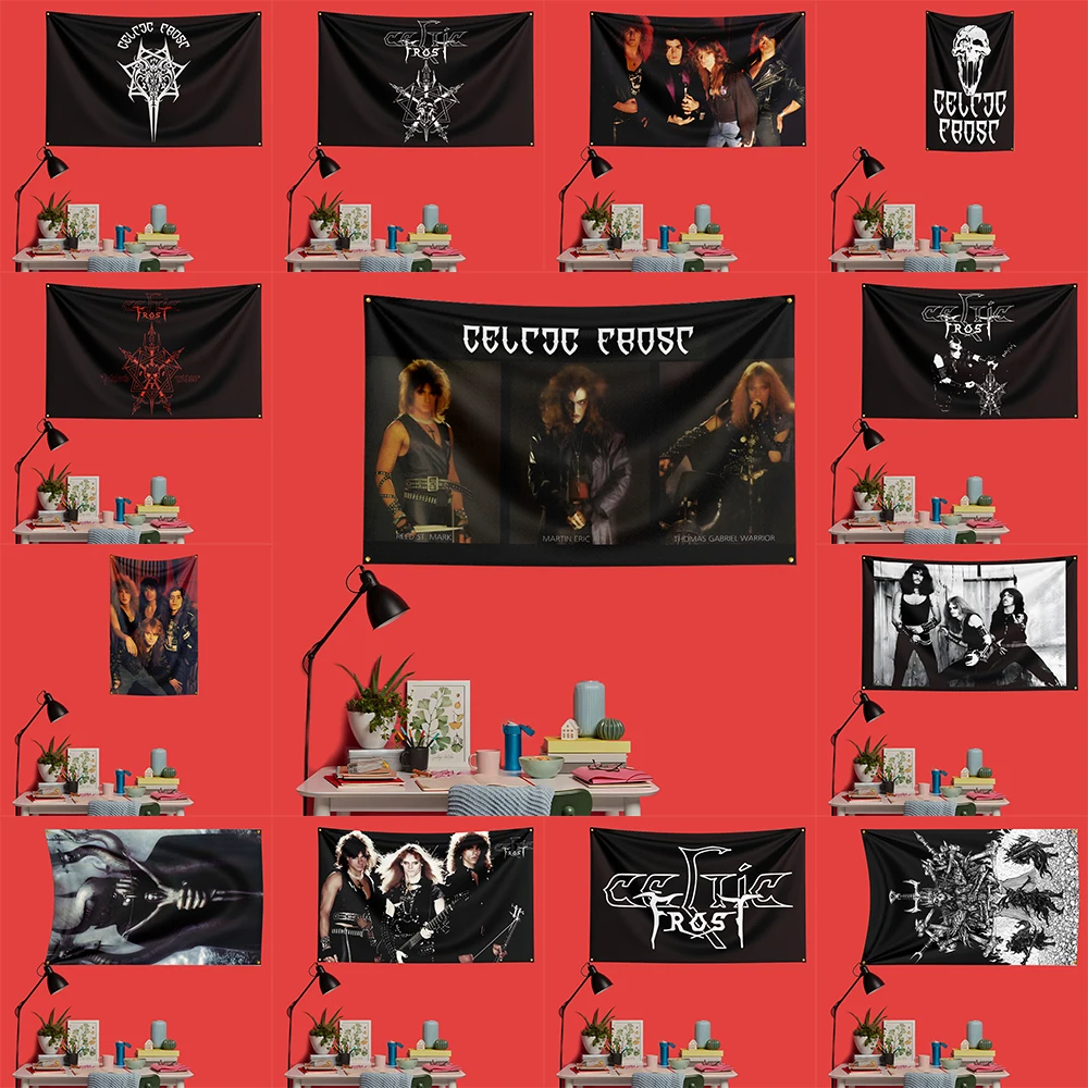 Celtic Frost Inspired Rock Music Flag 3x5 FT 90x150cm Polyester Decorative Banner Tapestry For Music Fans Bedroom Wall Decoratio