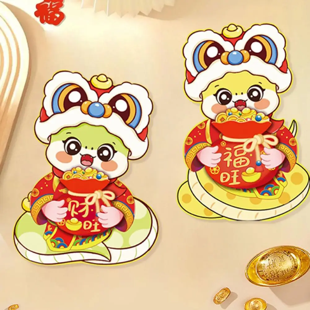 

Easy-to-install Chinese New Year Decals 2025 Year of Snake Blessing Door Sticker Set for Lunar New Year Decoration for Spring