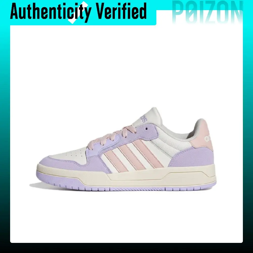 Adidas ENTRAP Textile, Synthetic Leather, Split Cow Leather Low top Skateboard Shoes Unisex Pink Purple KH8206