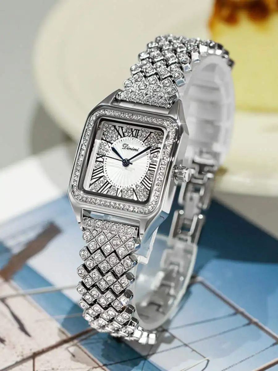 

Модные женские корейские часы с бриллиантами, легкие роскошные циганские звездные тенденции, нишевые трендовые часы с бриллиантами и стальным ремнем