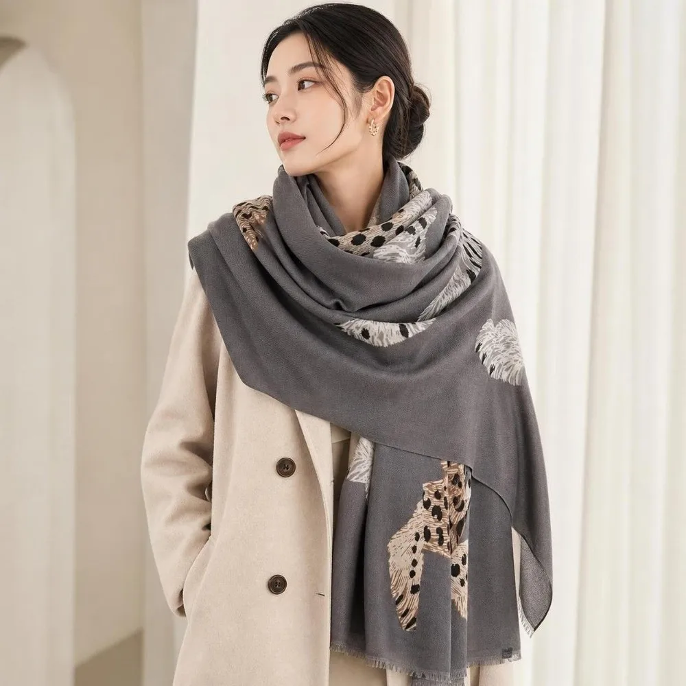 Leopard Sunscreen Cover-up Tiger Print Sun Protection Vintage Shawl Wrap Temperament Old Money Style Long Cover Scarf Summer