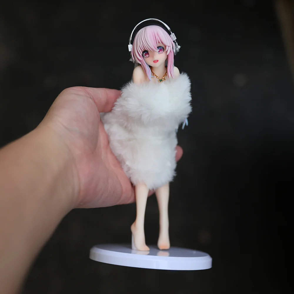 Image of Super Sonico Anime-Figur aus PVC, Sammlermodell, Flauschiges Fell, Bikini-Stil, Tischdekoration für Anime-Sammler