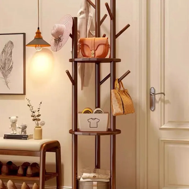 

Rotating coat rack floor-to-ceiling bedroom living room home corner entrance solid wood simple vertical bedside hanging