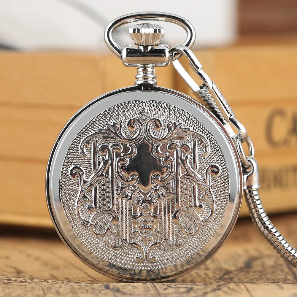 Luminous Numbers Dial Mechanical Automatic Pocket Watch Self Winding Pocket Snake Chain Luxury Watch Noctilucent Fluorescent