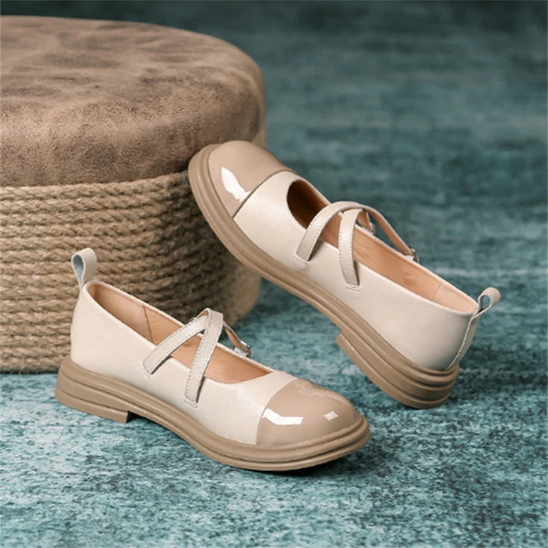 

Cross-Strap Loafers Pumps Mary Jane Shoes For Women Zapatos Mujer Primavera Veran Escarpins Chaussure Femme Zapato De Tacón