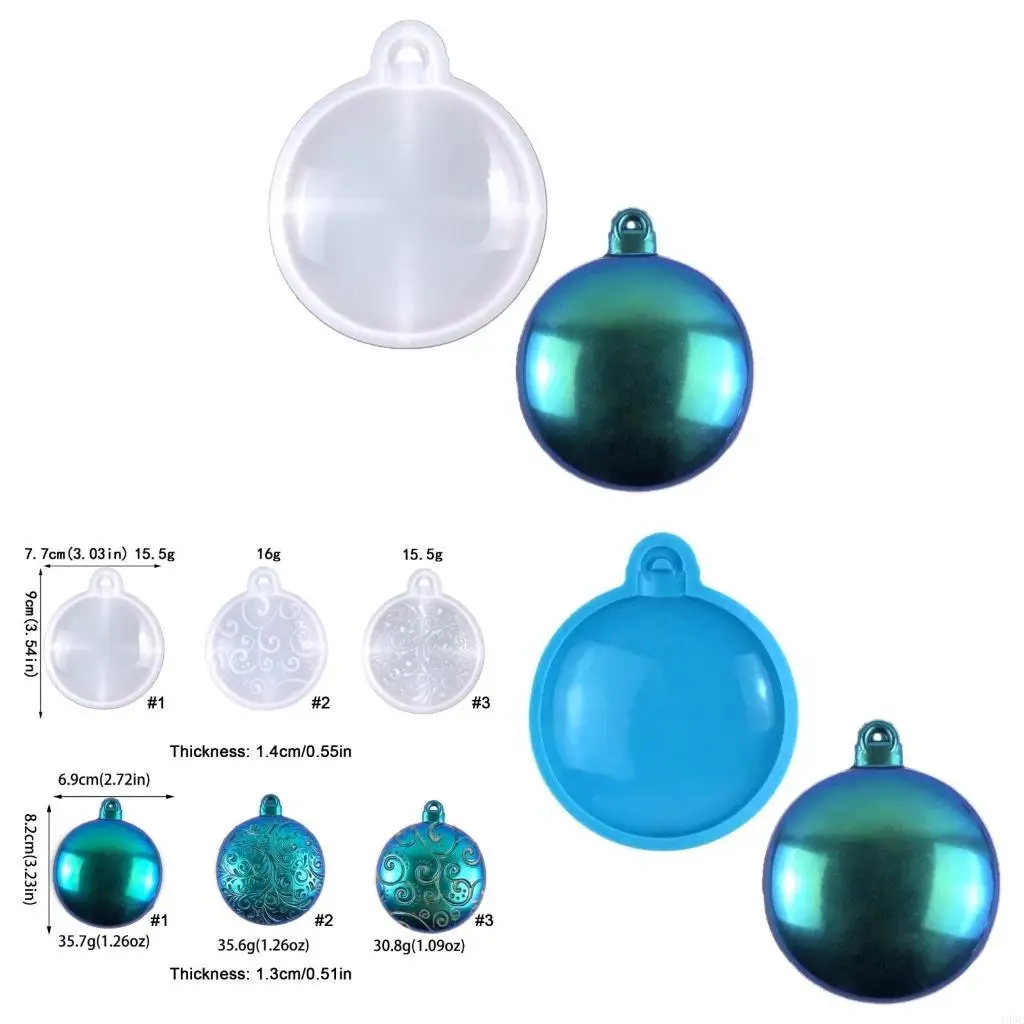 195C 3Styles DIY Glossy Christmas Series Keychain Silicone Mold Resin Epoxy Jewelry