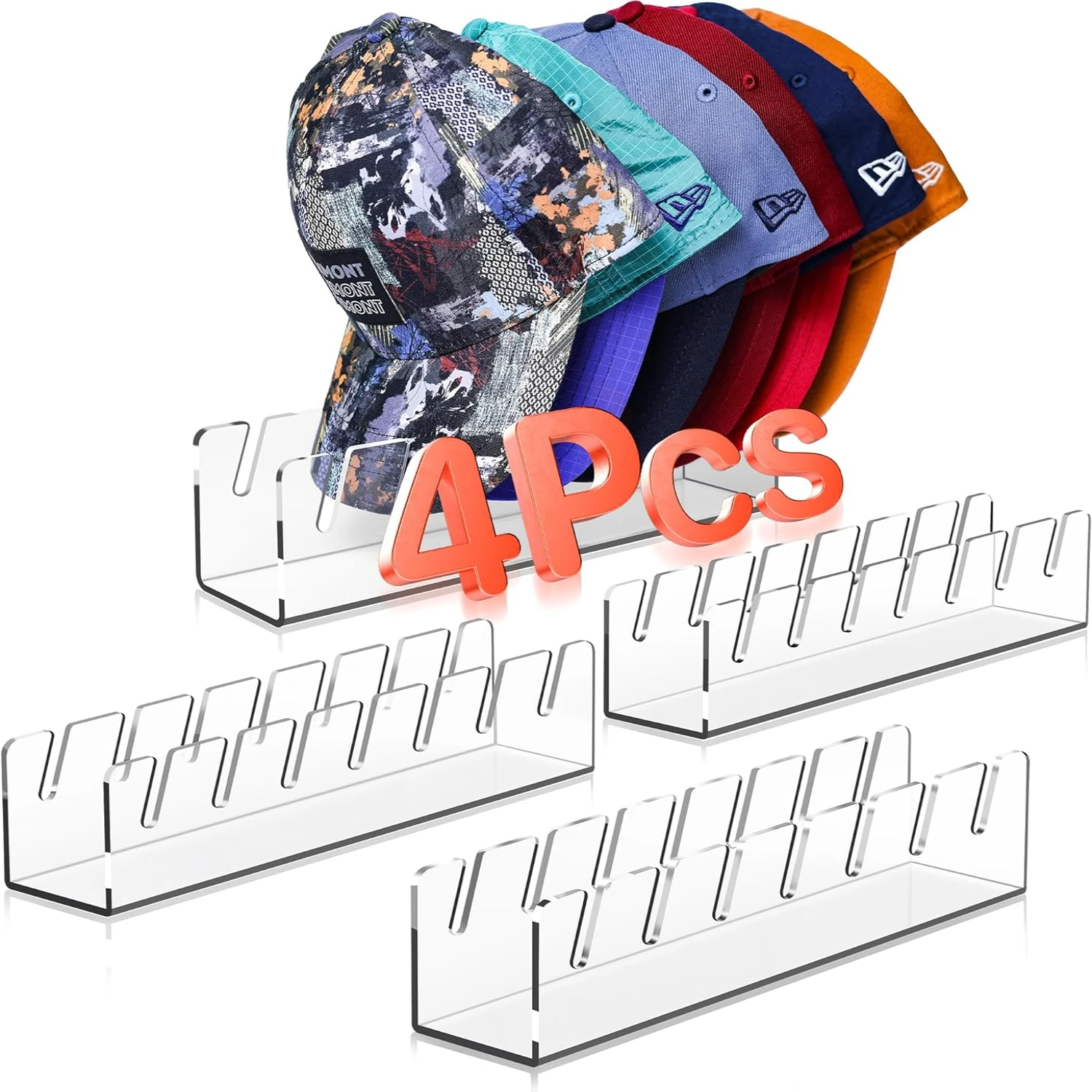 Stylish, Practical, and Clear Acrylic Baseball Caps Organizer Stand - Ideal Storage Solution for Hat Enthusiasts - Easy Installa