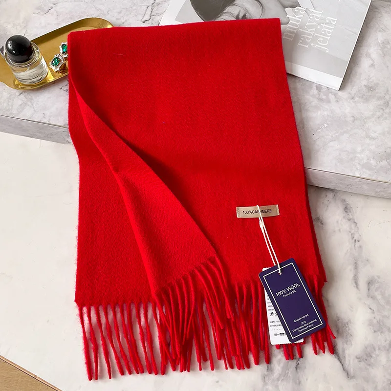 100 % Kaschmir Winter Design Pashmina Wollschal für Frauen Warme dicke Tücher und Wraps Weiblicher Bufanda Echarpe Quastenschalldämpfer – Detail 6