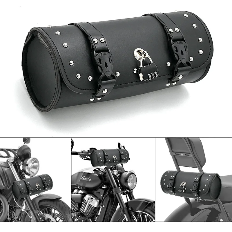 

Мотоциклетная сумка с вилкой, кожаные седельные сумки, сумка для инструментов, водонепроницаемая сумка для хранения для Harley Sportster XL Touring Softail Dyna Road King