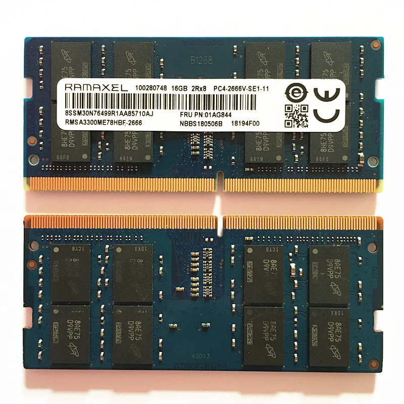 RAMAXEL DDR4 16GB SODIMM Laptop Memory 16GB 2Rx8 PC4-2666V-SE1-11 1.2V PC4-21300 DDR4 2666 RAMs CL19