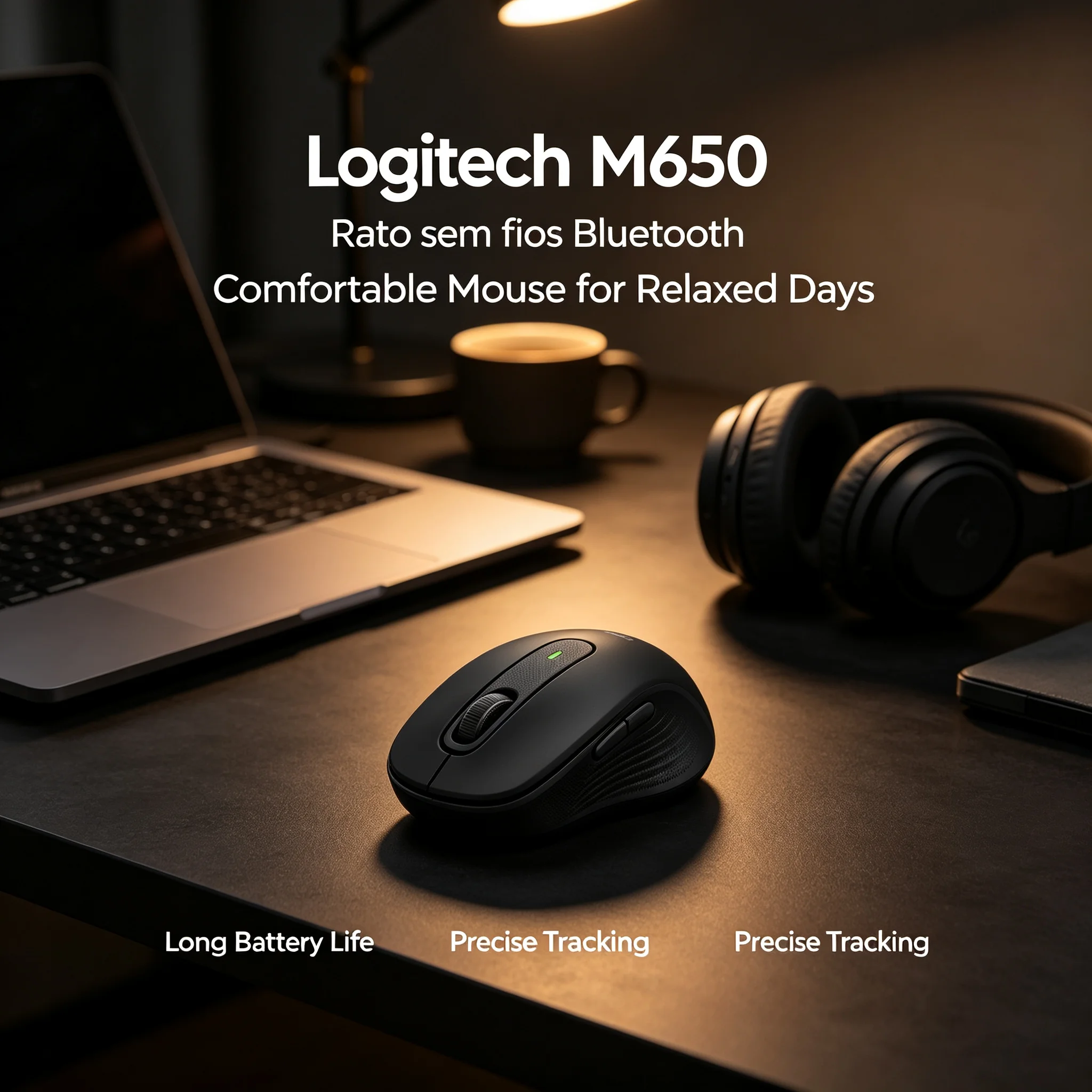 Logitech M650 Wireless Ergonomic Mice Silent Bluetooth Click Multi System For Office Work Laptop Computer