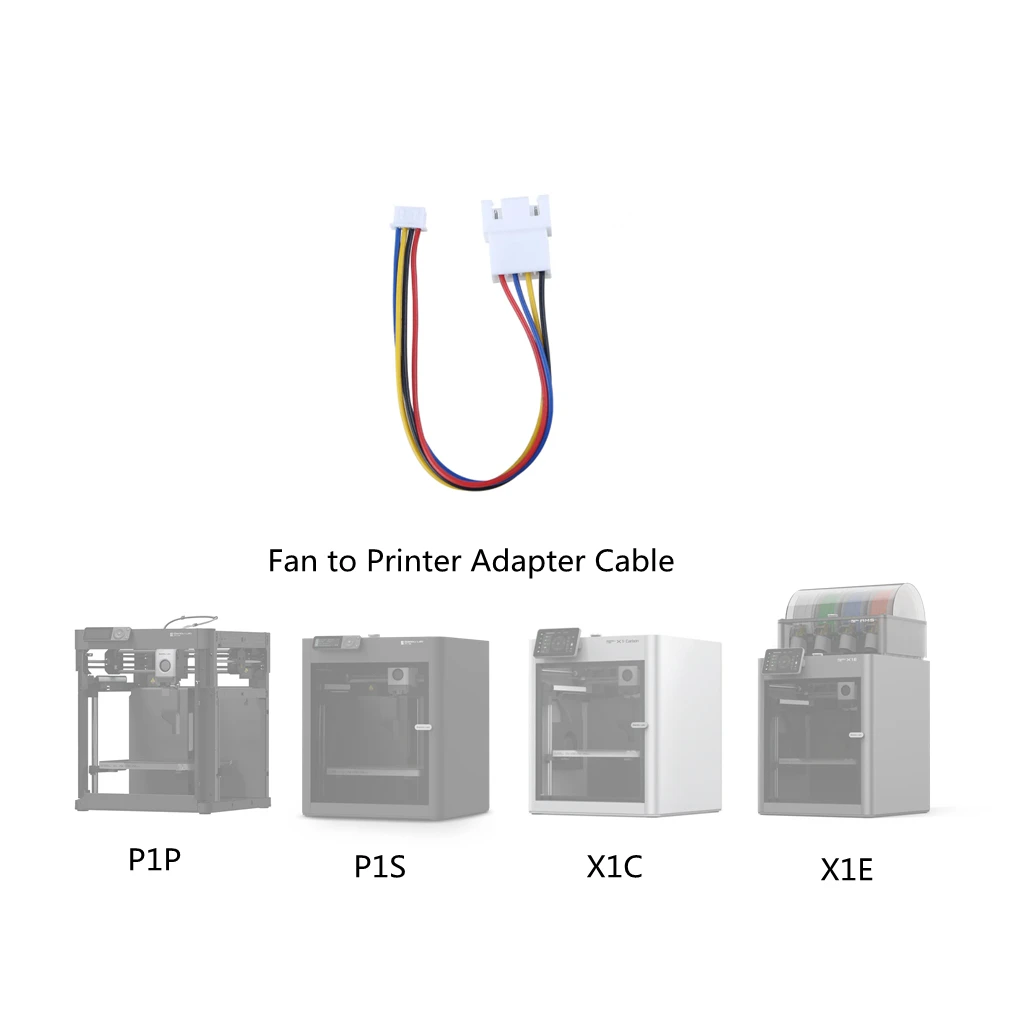 1pc Cooling Fan Connecting Cable 12032 Auxiliary Fan Adapter Cable to Printer for Bambu x1/p1 3D Printer Accessories