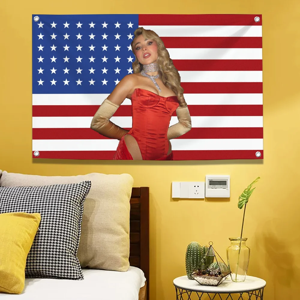American Pop Singer Sabrinas Tapestry Carpenters Home Decor Wall Hanging Bedroom Dormitory Background Cloth Concert Banner