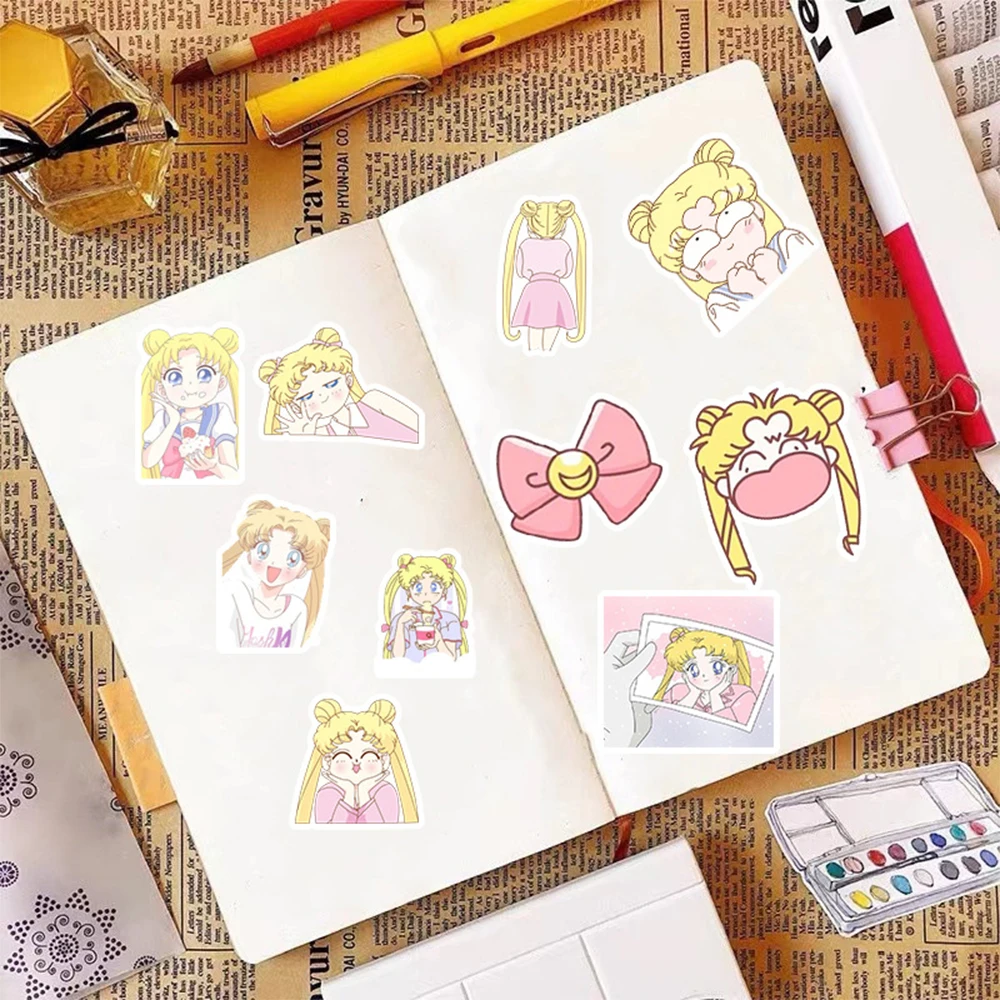 10/30/50 قطعة لطيف بحار القمر أنيمي ملصقات Kawaii فتاة الجمالية الشارات لعبة طفل DIY بها بنفسك حقيبة القرطاسية المحمول الكرتون ملصق