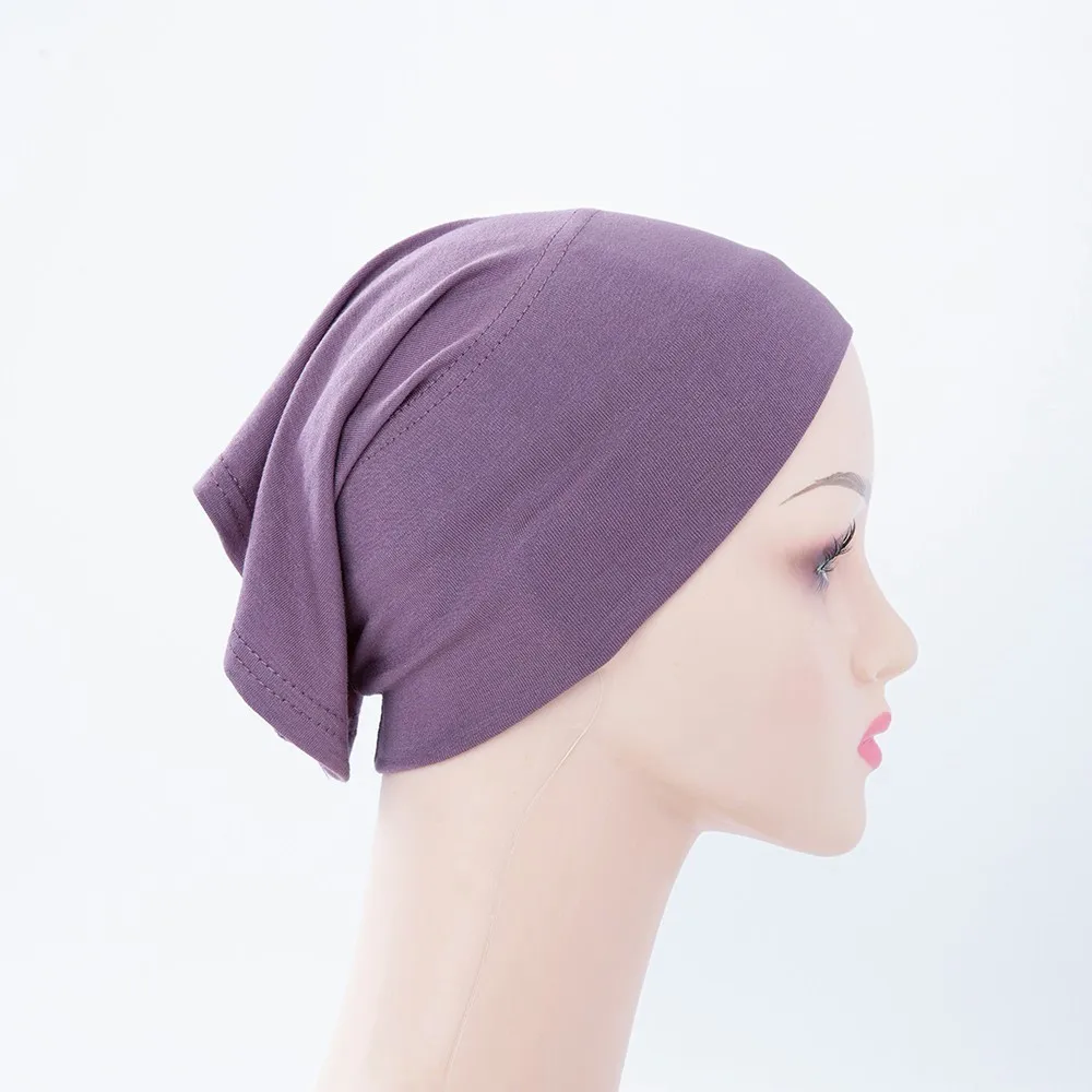 Gorro musulmán de tubo Hijab para mujer, bufanda interior de bambú, Jersey, 56 colores