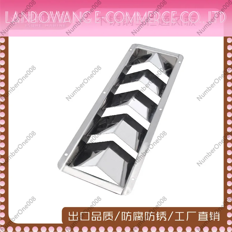 5 Slots Rectangle Louvered Vent Cover 304 Stainless Steel Marine Boat Ventilation Grille for Yacht RV