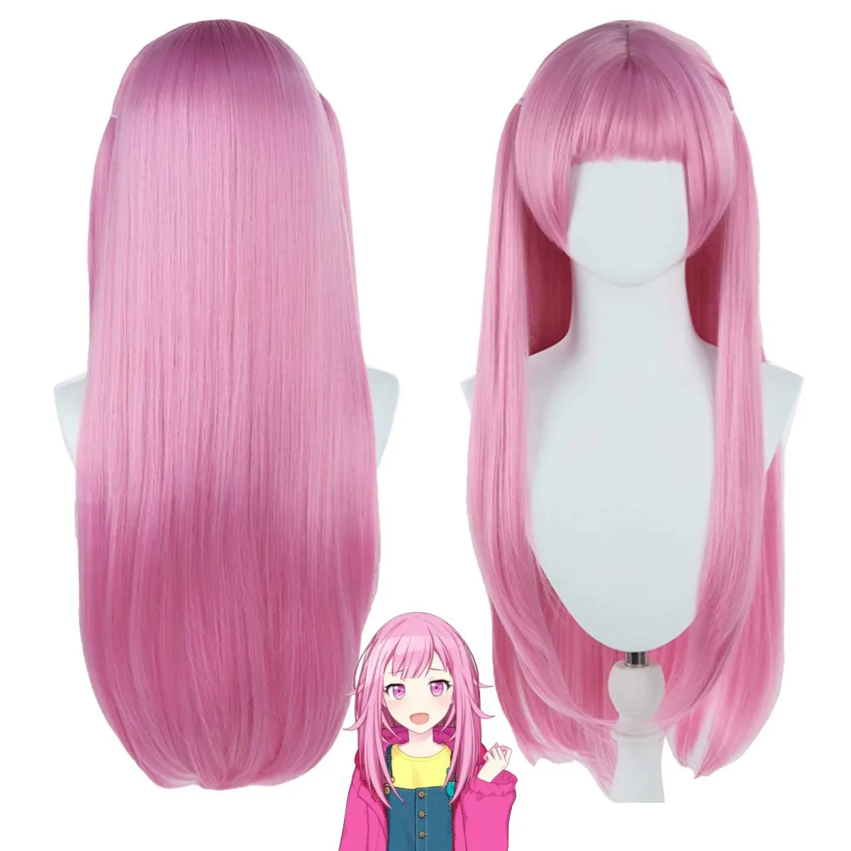 Project Sekai Colorful Stage Feat. Otori Emu Cosplay Long Pink Heat Resistant Wig