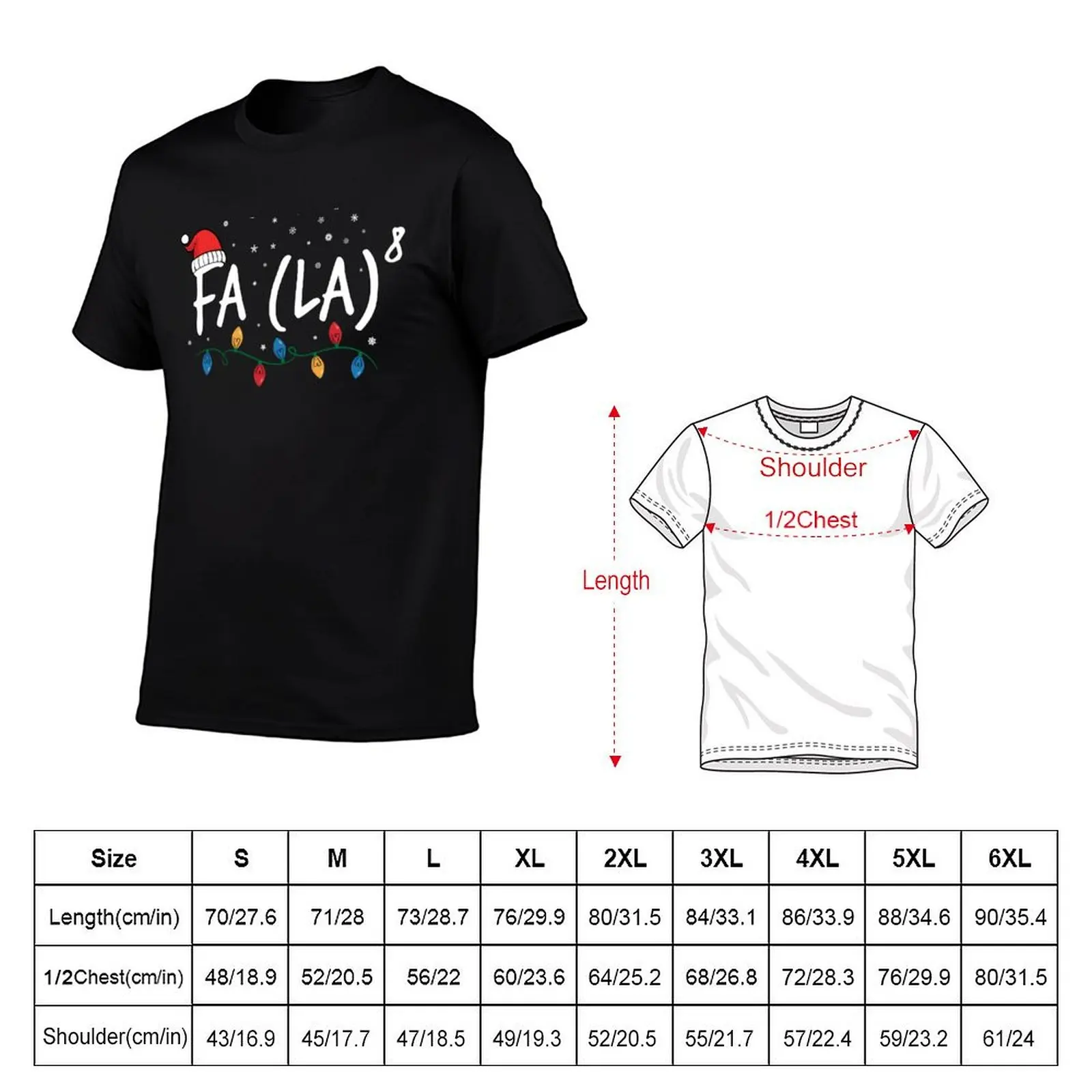 fa la 8 christmas math teacher santa hat funny xmas T-Shirt new edition plus size clothes cotton t shirt men