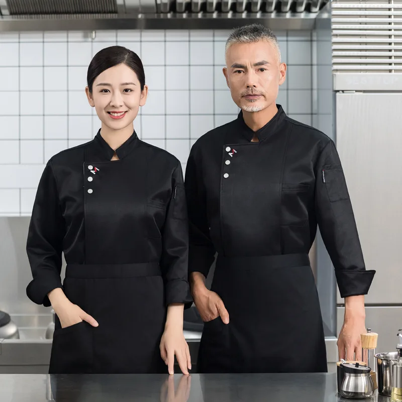 Hotel Catering Chef Overalls Heren Lange Mouwen Herfst En Winter Kleding Kantine Keuken Dames Zwarte Kleding Groot Si