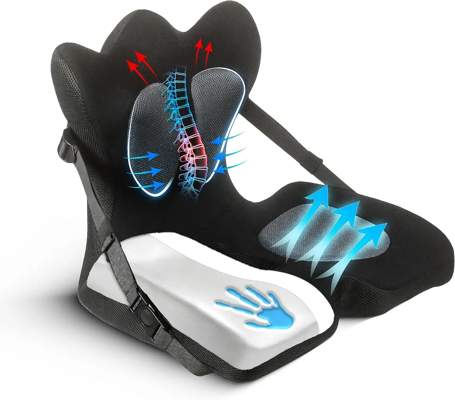 

Lumbar Support Pillow For Office Chair | Adjustable, Doctor-Developed Ba Seat Cushion For Chairs, Couches, And Cars | Ergonomic