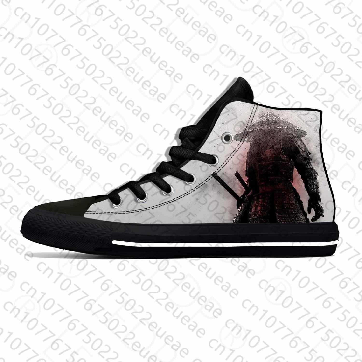 Hot Japanese Anime Cartoon Samurai Katana Warrior Casual Cloth Shoes High Top Lightweight Breathable 3D Print Men Women Sneakers