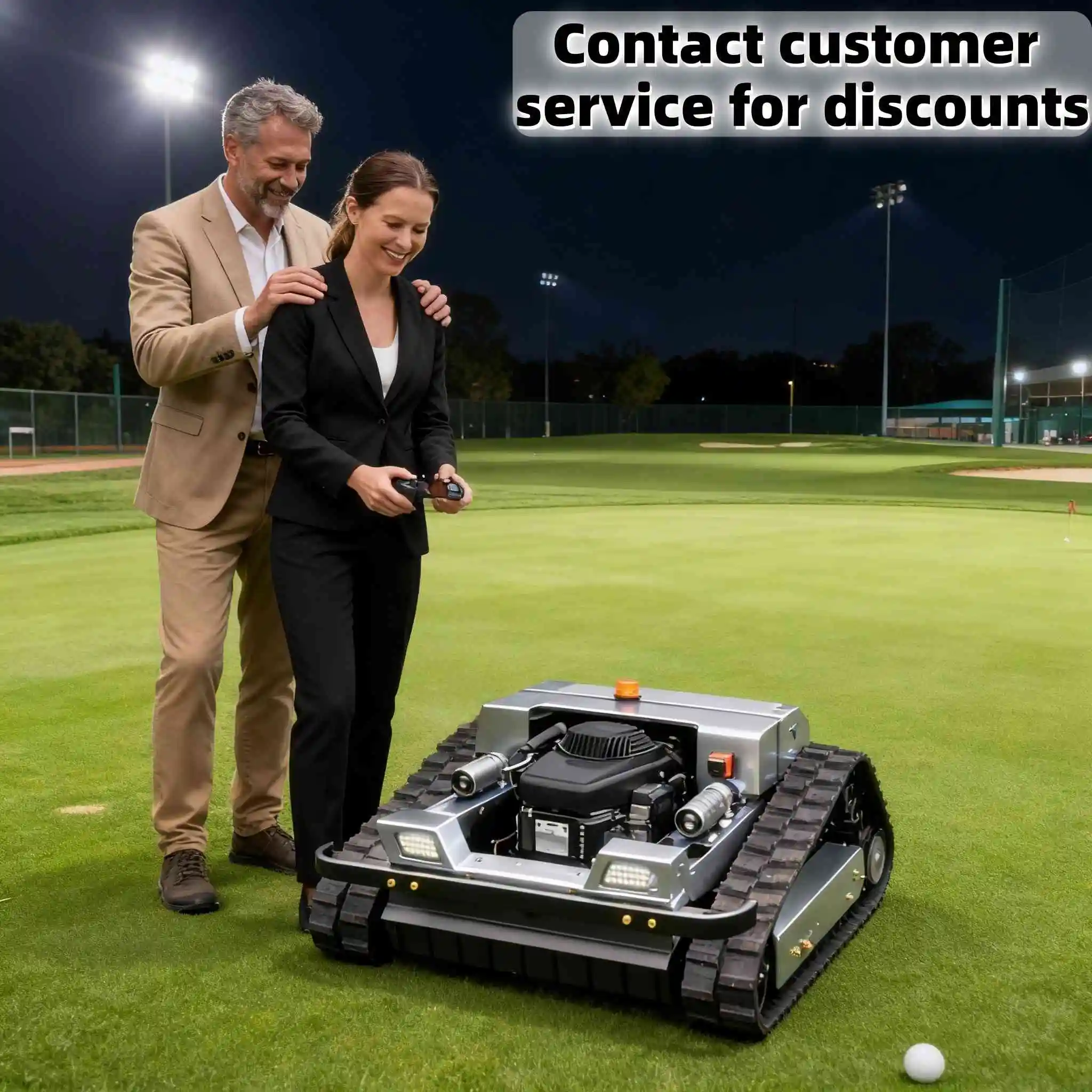 Small Tracked Multi-use Trimmer 1000mm Cutting Width Remote Control Lawn Mower Simple Design CE Certified for Agriculture
