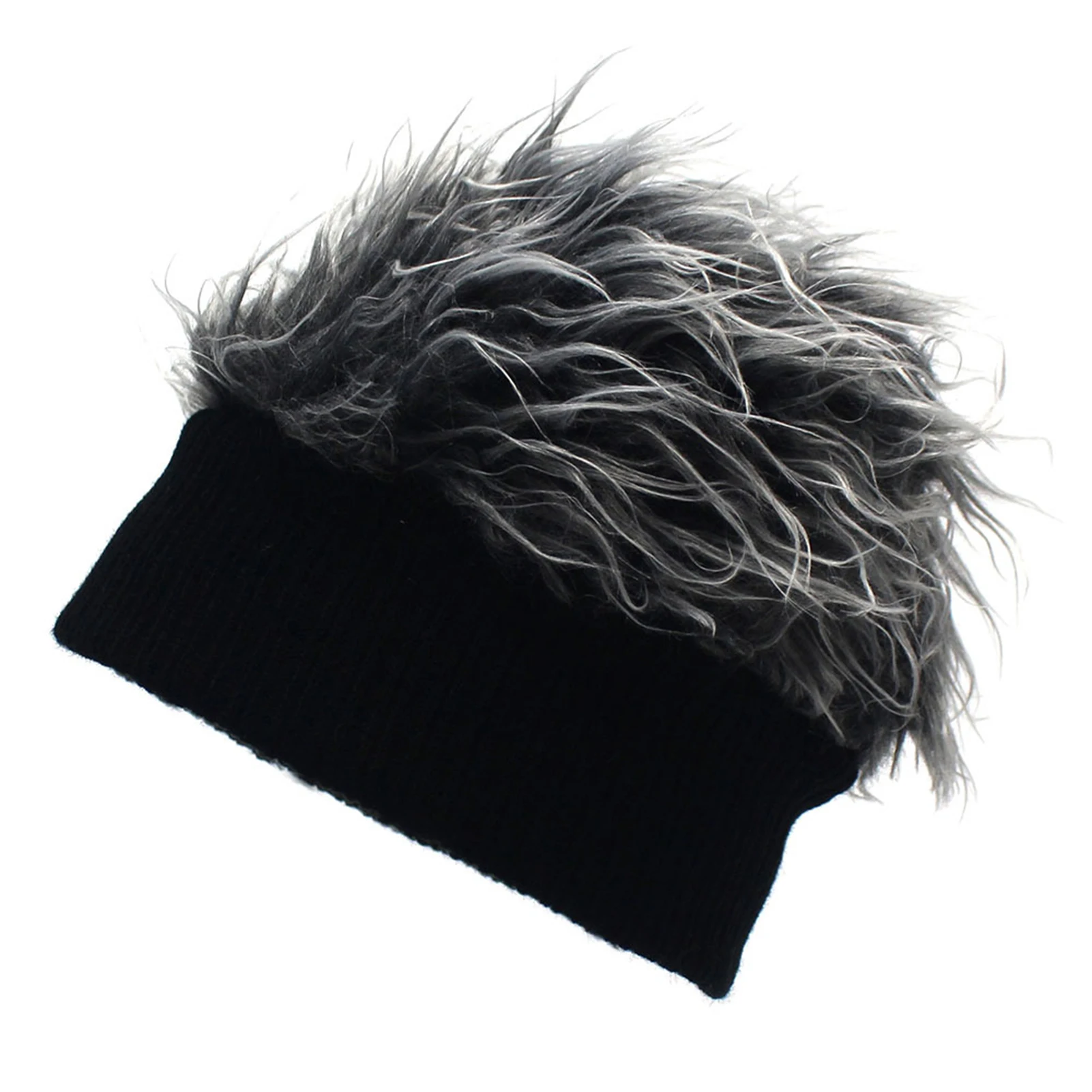 Men' Wigs Hat Knit Beanie Lightweight Beanie with Soft Artificial Fur for Birthday Christmas Thanksgiving Day Gift SNO88