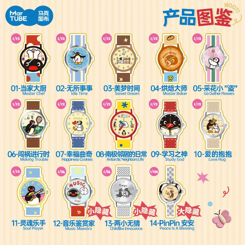2026 New Martube Cute Pingu Watch Blind Box Fashion Collection Cartoon Toys Women'S Birthday Valentine'S Day Gifts Doll Toys view 4