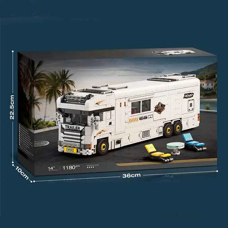 Reobrix 844 Luxury Camper Building Blocks Bricks, Brain Developing Puzzle Kit, Stunning Desktop Decoration Ornament