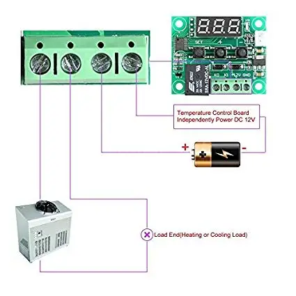 Termômetro digital w1209 led, controle de temperatura, módulo de interruptor de controle térmico dc 12v, à prova d'água, sensor ntc