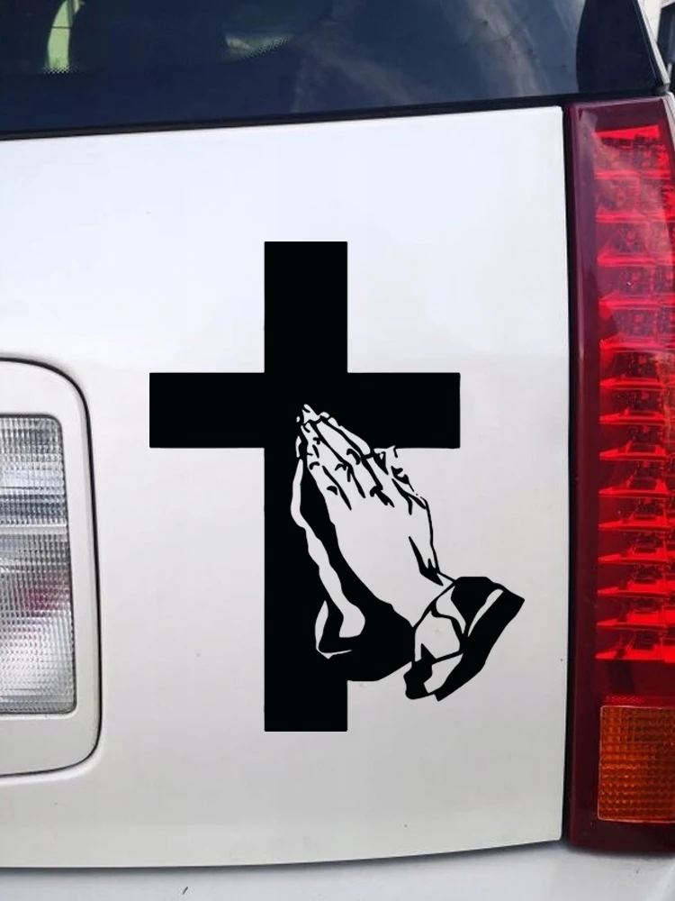 CS12225# Cross Praying Jesus Christ GOD Christian Car Truck Car sticker Waterproof  for Auto Styling on Bumper Rear Window