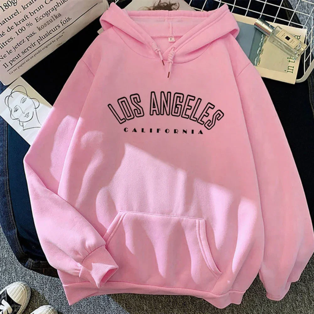 Los Angeles Hoodies Letter Print Sweatshirts Men Women Los Angeles Casual Long Sleeve Hiphop Streetwear Harajuku Fleece Pullover